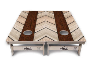 Cream Planks Cornhole Boards - Professional Tournament Series by Cornhole Solutions, custom cornhole board detail photo 2