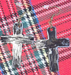 Cross Earrings by Redbeard's Forge LLC, handmade jewelry main product photo