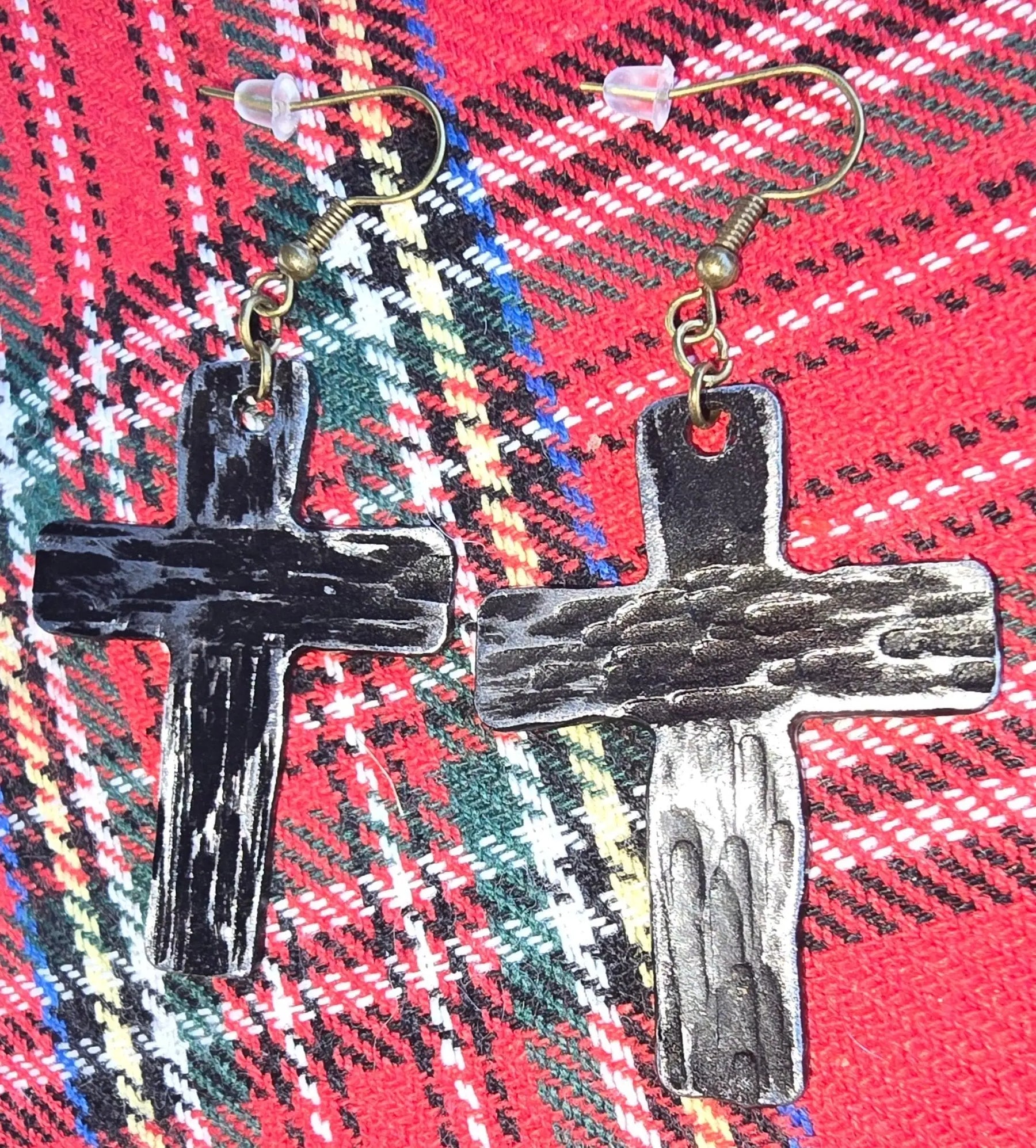Cross Earrings by Redbeard's Forge LLC, handmade jewelry detail photo 2