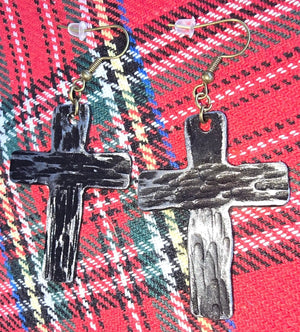 Cross Earrings by Redbeard's Forge LLC, handmade jewelry detail photo 2