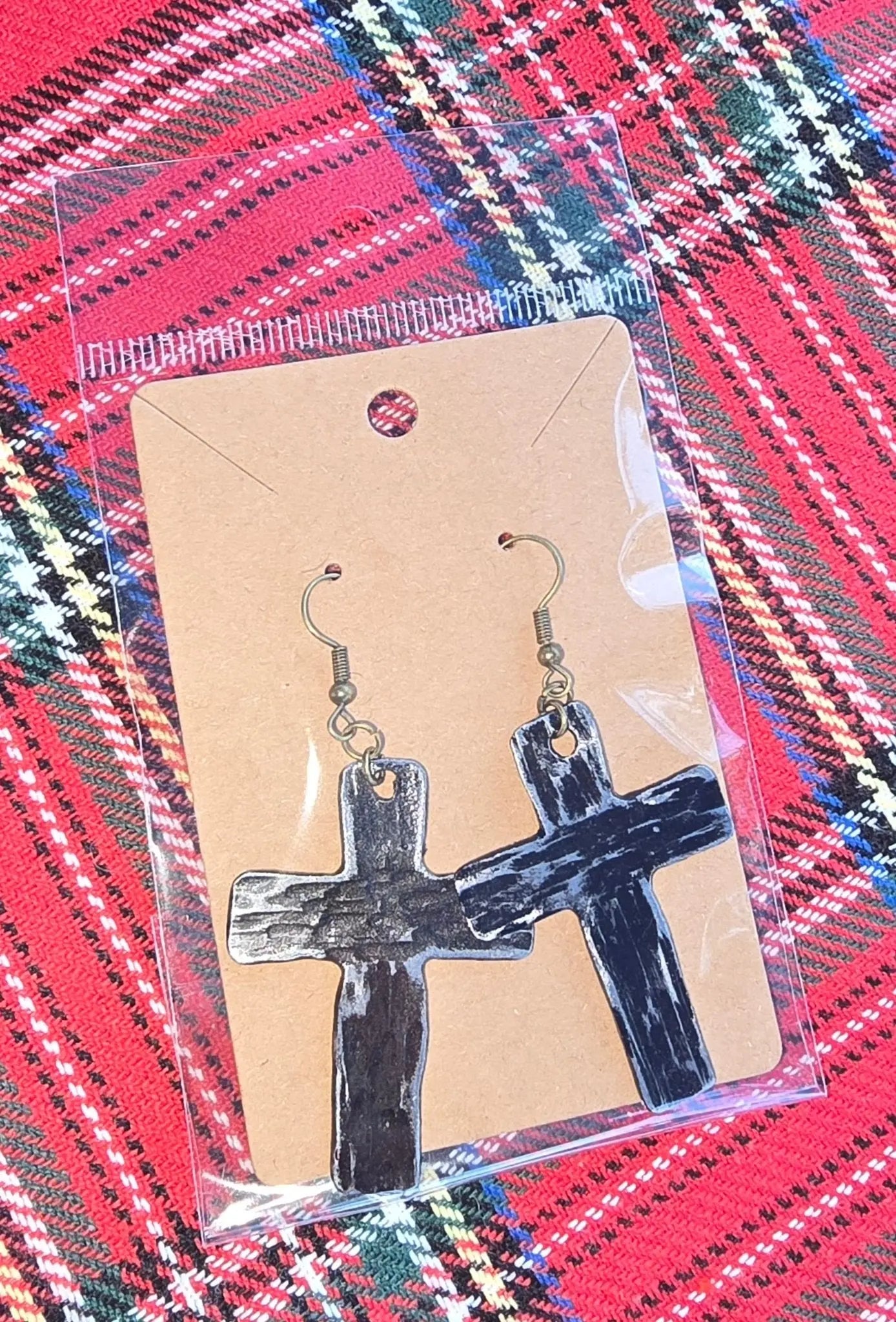 Cross Earrings by Redbeard's Forge LLC, handmade jewelry detail photo 3
