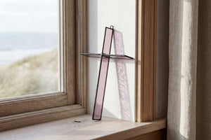 Light passing through Harbor Blue Cross Suncatcher by Greyhouse Glass