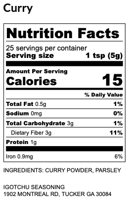Igotchu Curry Seasoning detail view by Igotchu Seasonings