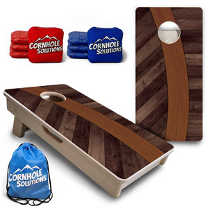 Curved Herringbone - Mini or Vacation Size Cornhole Boards by Cornhole Solutions, handmade jewelry main product photo