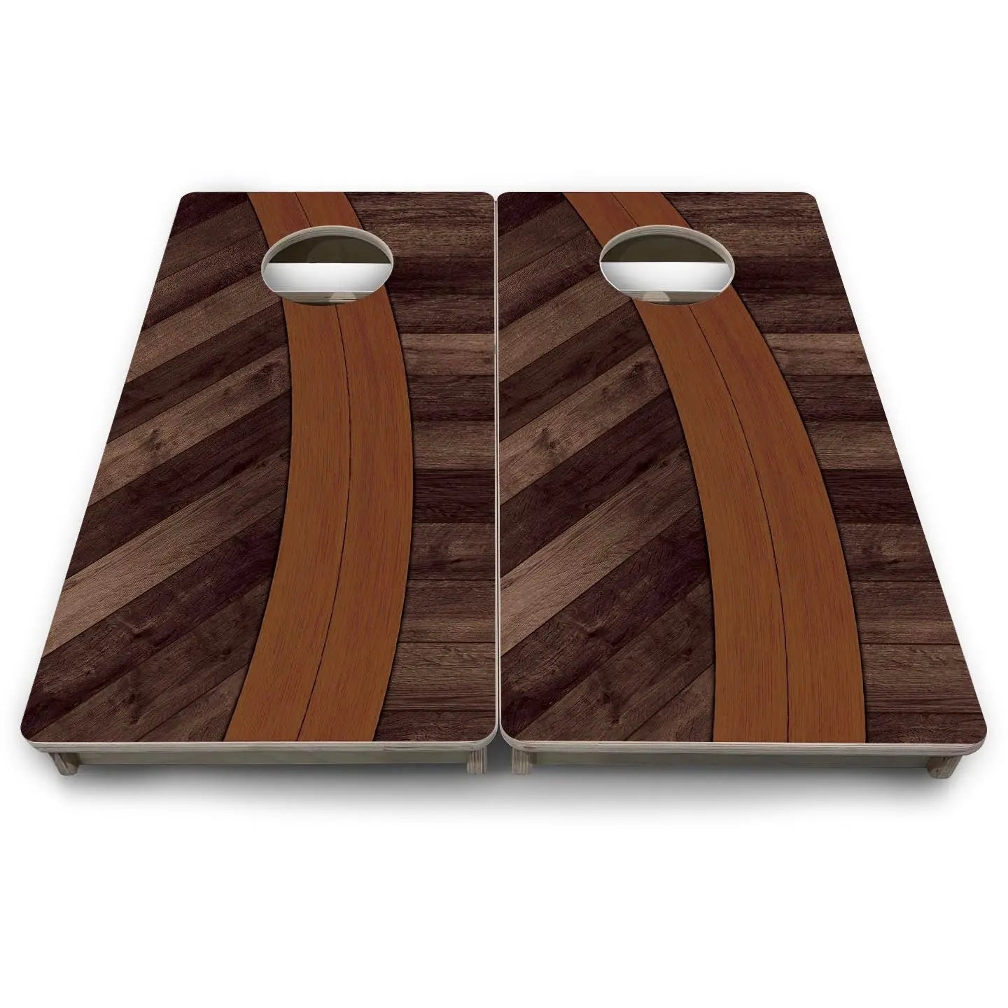Curved Herringbone - Mini or Vacation Size Cornhole Boards by Cornhole Solutions, handmade jewelry detail photo 9