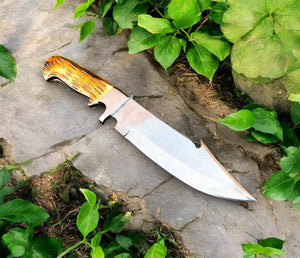Custom Handmade Bowie Knife - D2 Steel Blade, Bone Handle, 13" Overall by Damascus Knife Store, Damascus knife detail photo 3
