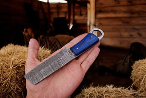 Custom Handmade Bull Cutter Knife – 8.5" File Steel Blade by Damascus Knife Store, Damascus knife detail photo 4