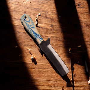 Custom Handmade Bull Cutter Knife – 8" File Tool Steel by Damascus Knife Store, Damascus knife detail photo 2