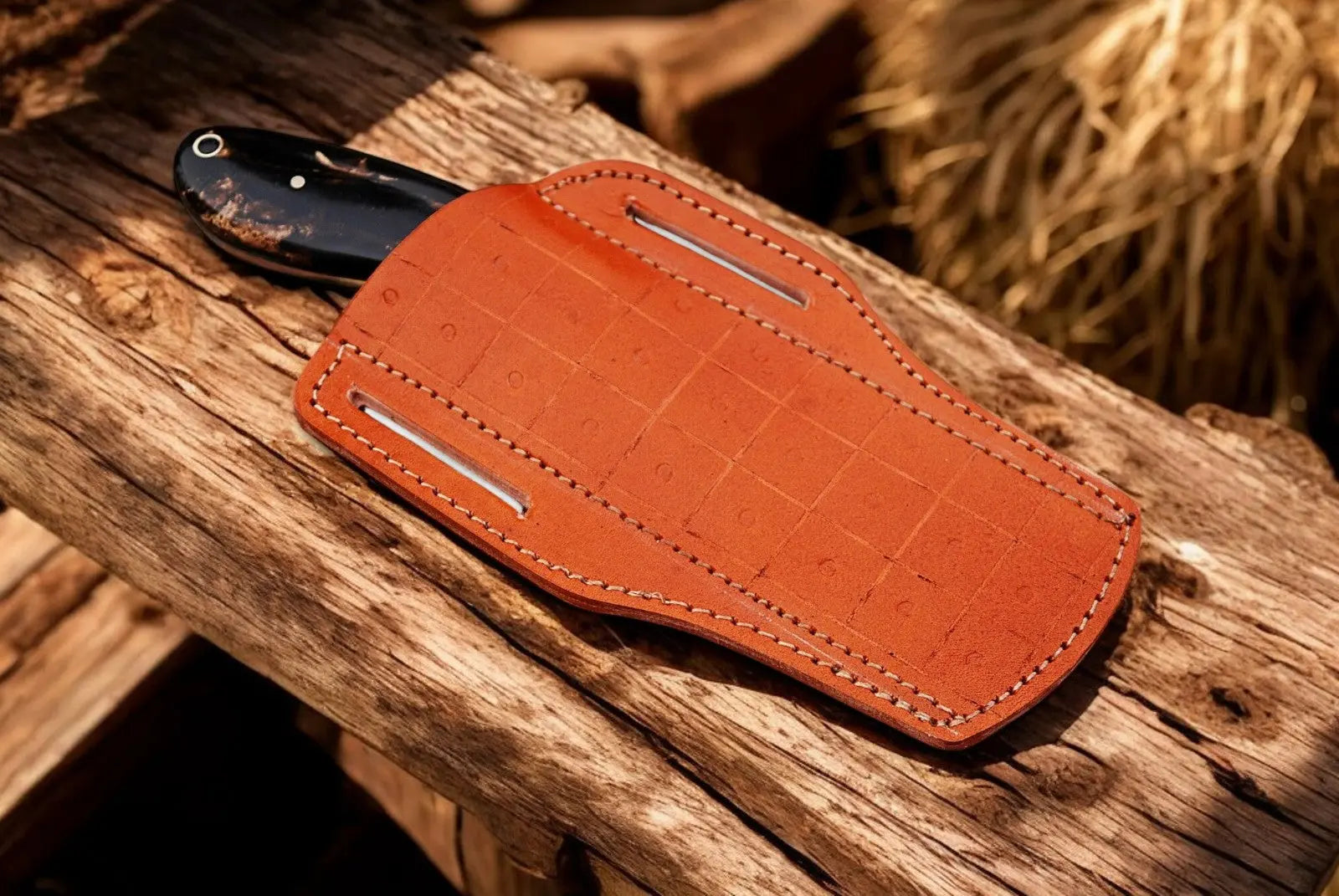 Custom Handmade Bull Cutter Knife – Exotic Wood Handle by Damascus Knife Store, Damascus knife detail photo 2