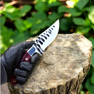 Custom Handmade D2 Steel Skinning Knife - 7.5" Micarta Handle by Damascus Knife Store, Damascus knife detail photo 2