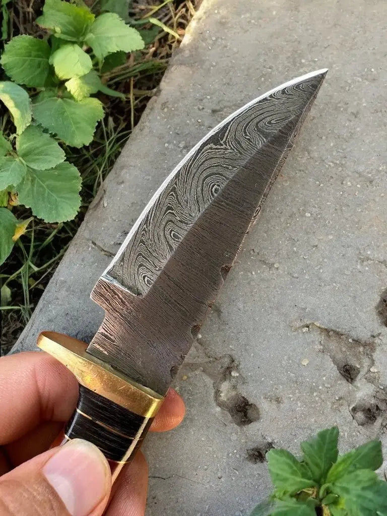 Custom Handmade Damascus Hunting Knife – Epoxy Resin Handle by Damascus Knife Store, Damascus knife detail photo 3