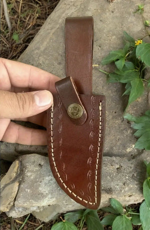 Custom Handmade Damascus Hunting Knife – Epoxy Resin Handle by Damascus Knife Store, Damascus knife detail photo 4