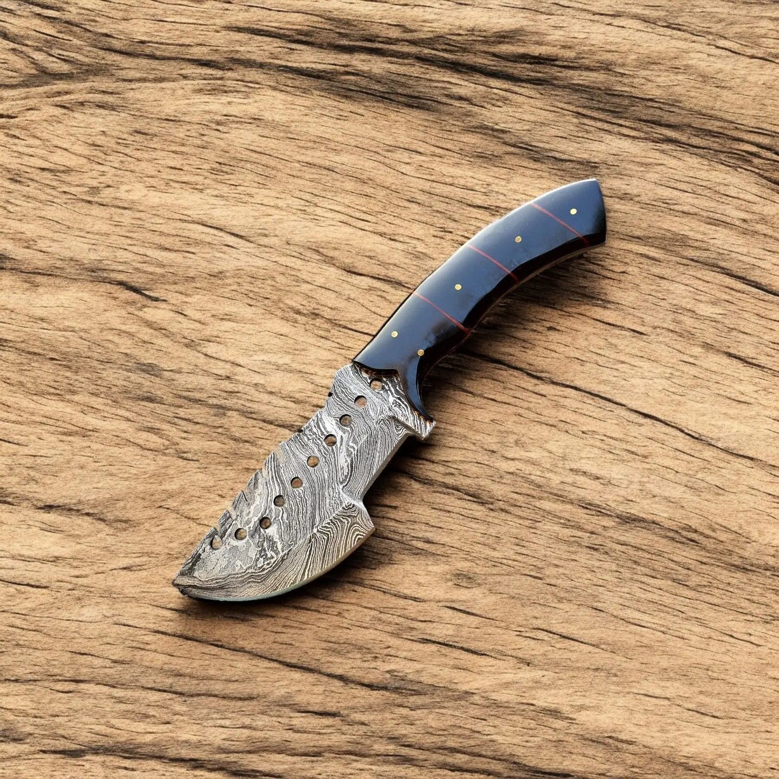 Custom Handmade Damascus Hunting Knife – Epoxy Resin Handle by Damascus Knife Store, Damascus knife main product photo