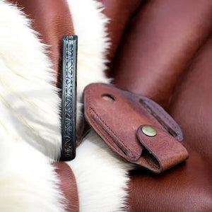 Custom Handmade Damascus Pocket Knife – 3" Blade by Damascus Knife Store, Damascus knife detail photo 3
