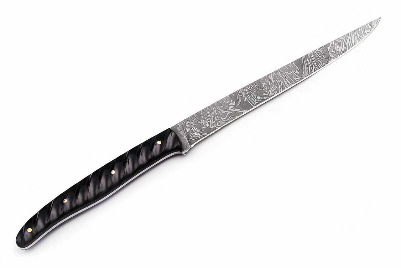 Handmade Damascus Steel Fillet Fishing Knife — Resin Handle