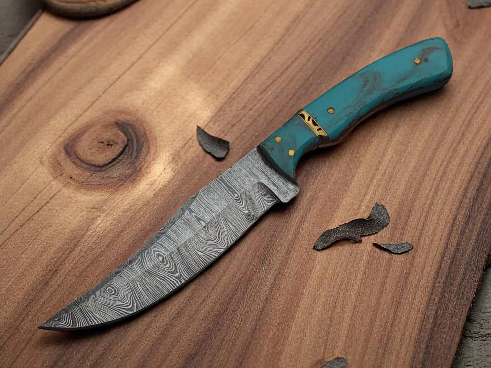 Custom Handmade Damascus Steel Hunting Knife 9" by Damascus Knife Store, Damascus knife main product photo