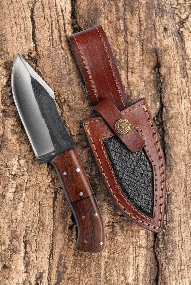 Custom Handmade Hunting Knife – 8" High Carbon Steel by Damascus Knife Store, Damascus knife main product photo