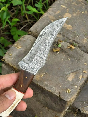 Custom Handmade Hunting Knife – Damascus Steel Blade by Damascus Knife Store, Damascus knife detail photo 3