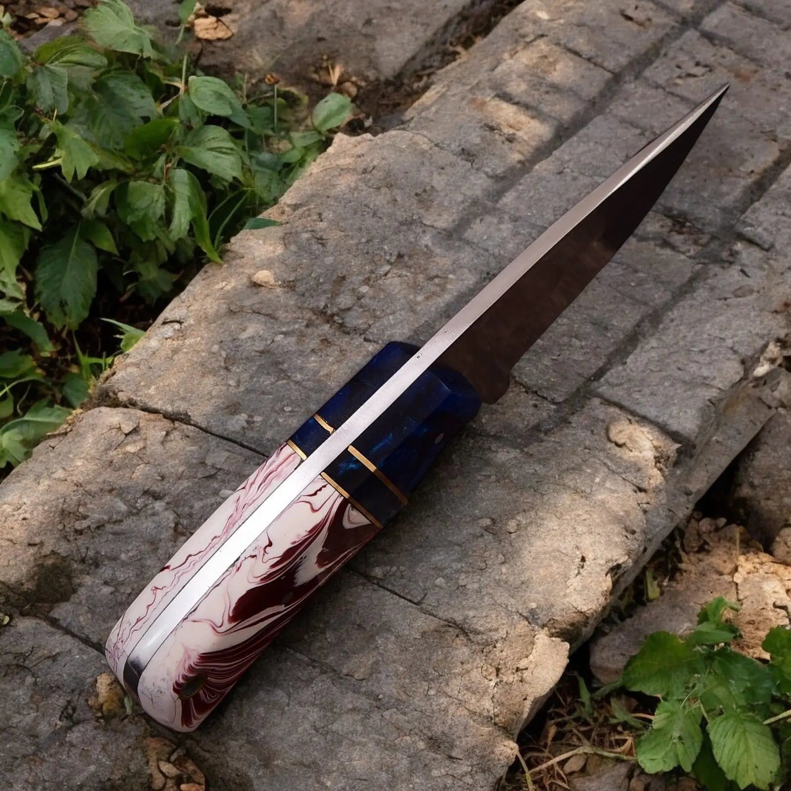 Custom Handmade Hunting Knife – High-Carbon Steel Blade by Damascus Knife Store, Damascus knife detail photo 3