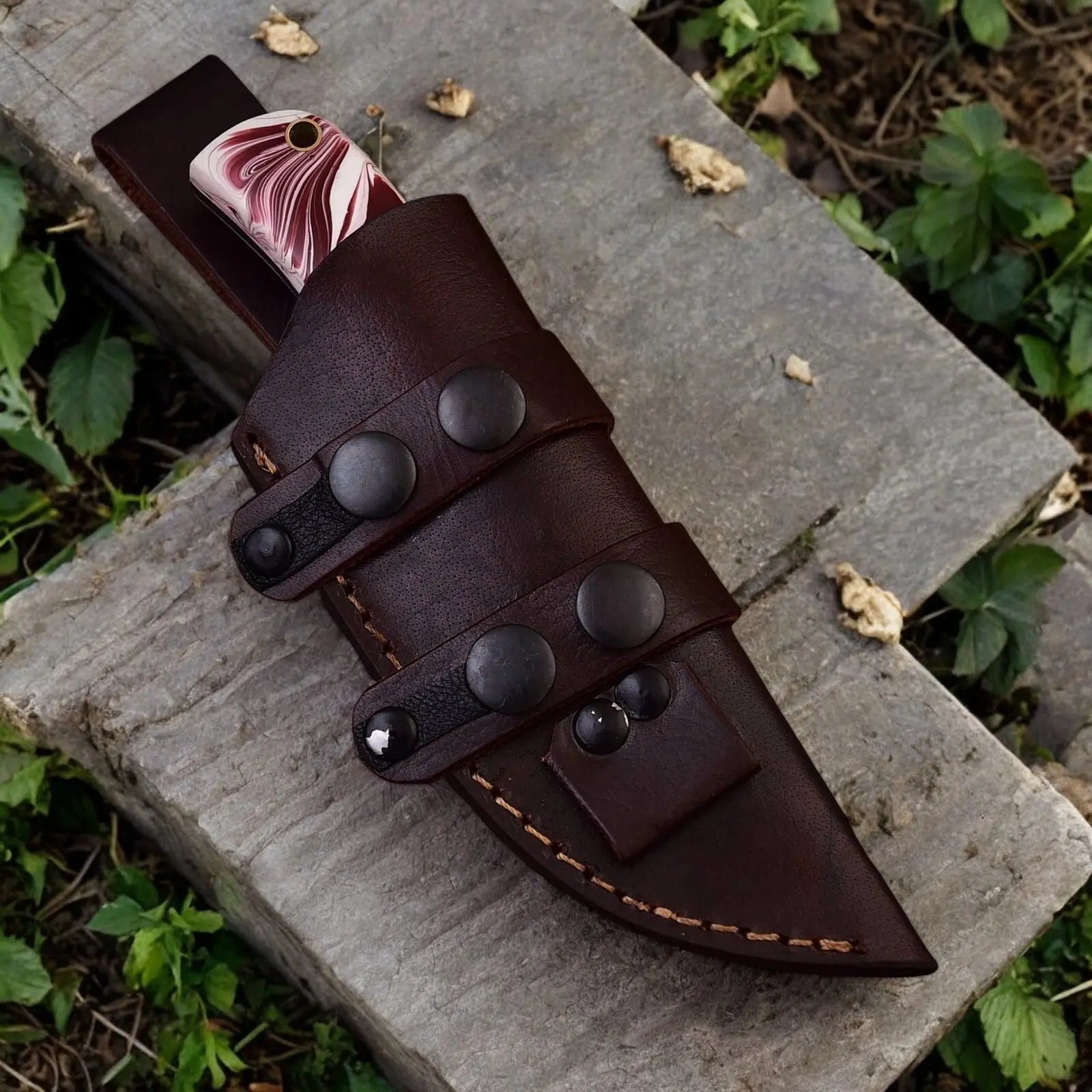 Custom Handmade Hunting Knife – High-Carbon Steel Blade by Damascus Knife Store, Damascus knife detail photo 6
