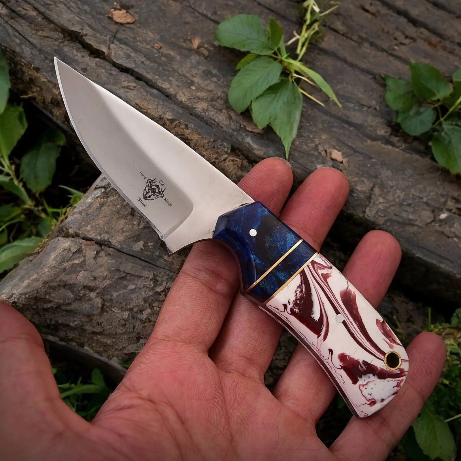 Custom Handmade Hunting Knife – High-Carbon Steel Blade by Damascus Knife Store, Damascus knife detail photo 7