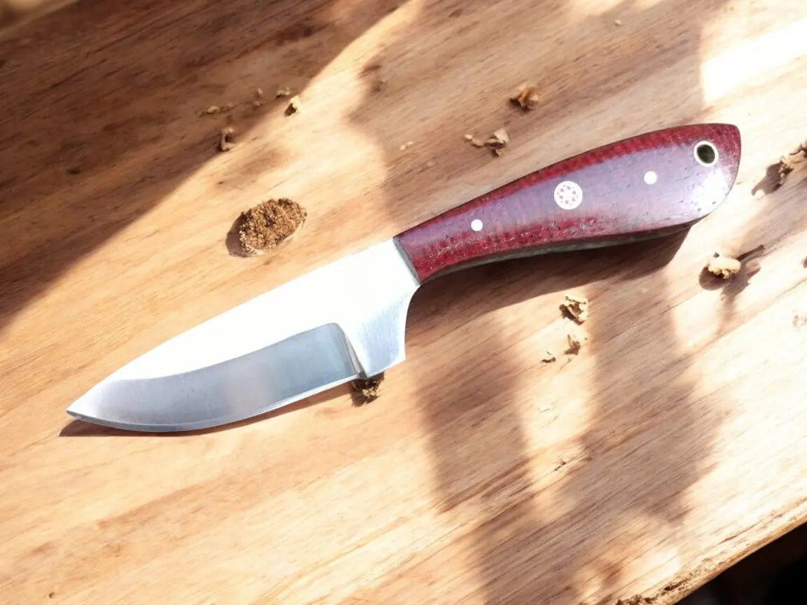 Custom Handmade Skinner Knife with Micarta Handle by Damascus Knife Store, Damascus knife main product photo
