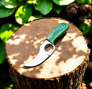 Custom Handmade Skinning Knife - D2 Steel Blade, Exotic Wood Handle by Damascus Knife Store, Damascus knife main product photo