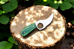 Custom Handmade Skinning Knife - D2 Steel Blade, Exotic Wood Handle by Damascus Knife Store, Damascus knife detail photo 2