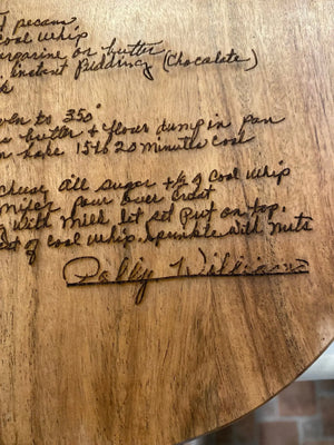 Custom Handwriting Engraved Cutting Board by Poor Hog Customs, handcrafted cutting board detail photo 5