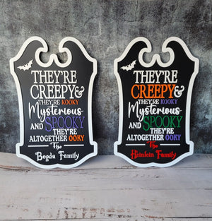 Custom Last Name Halloween Sign by EverLee Creations, Southern home decor main product photo