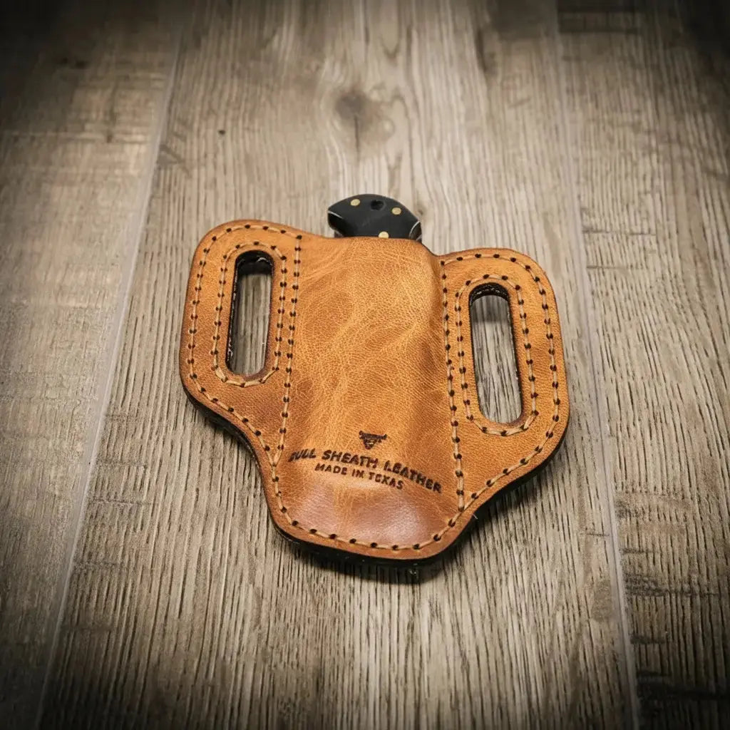 Custom Leather Knife Sheath by Bull Sheath Leather, leather knife sheath detail photo 2