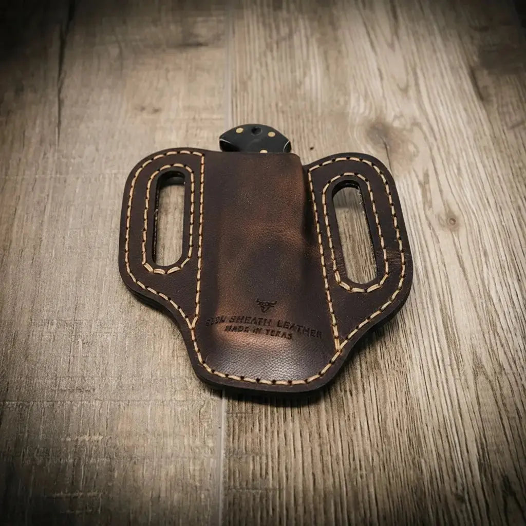 Custom Leather Knife Sheath by Bull Sheath Leather, leather knife sheath detail photo 5