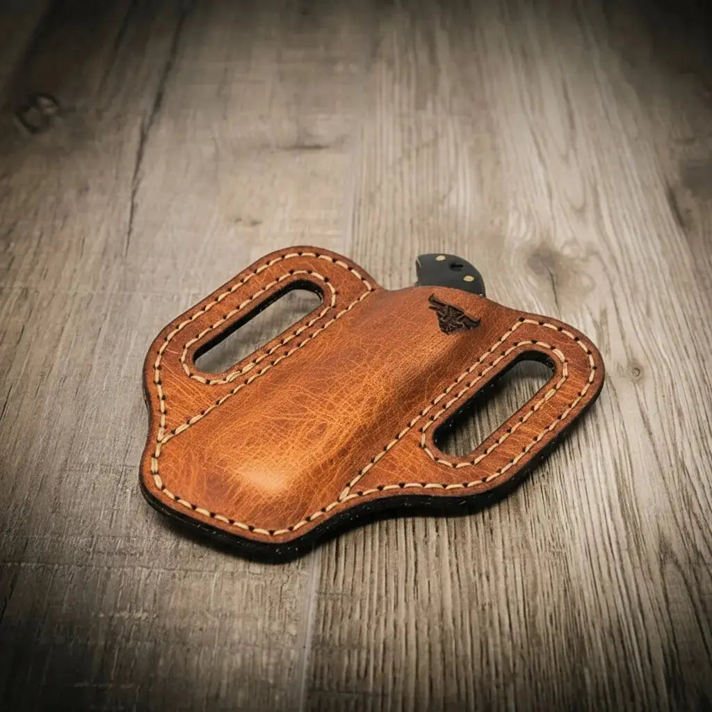 Custom Leather Knife Sheath by Bull Sheath Leather, leather knife sheath detail photo 6