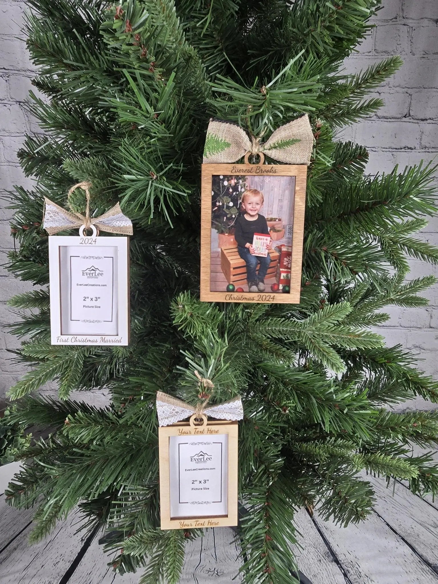 Custom Photo Ornament Picture Frame by EverLee Creations, Southern home decor main product photo