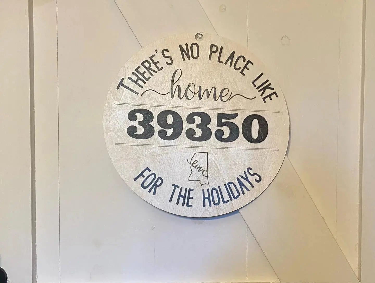 Custom Round Wood Family Sign by Poor Hog Customs, Southern home decor detail photo 3