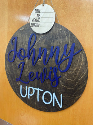 Custom Round Wood Family Sign by Poor Hog Customs, Southern home decor detail photo 5