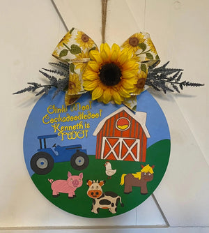 Custom Round Wood Family Sign by Poor Hog Customs, Southern home decor detail photo 6