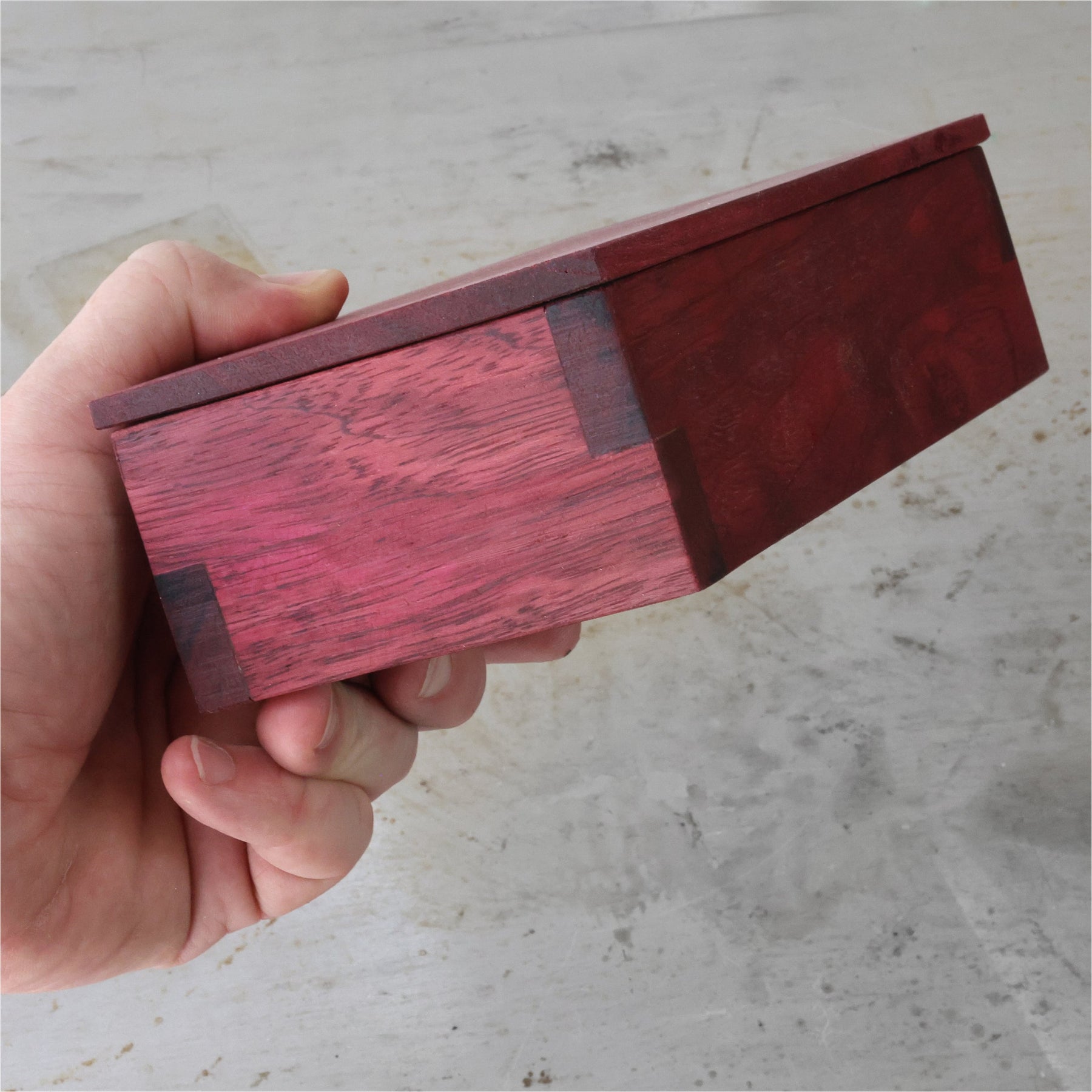 Handmade custom solid hardwood keepsake box by Dennehey Design Co. detail view 5