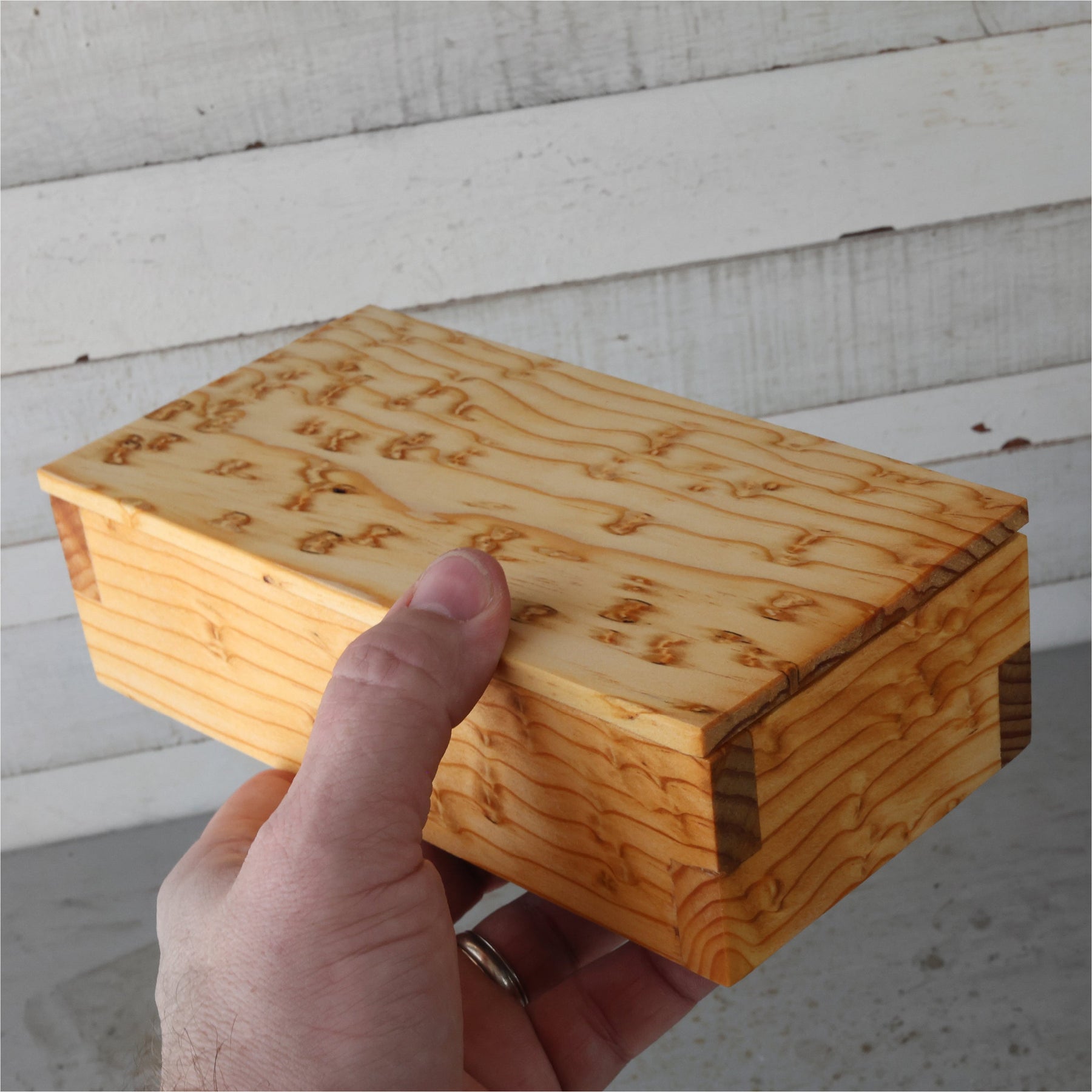 Handmade custom solid hardwood keepsake box by Dennehey Design Co. detail view 4