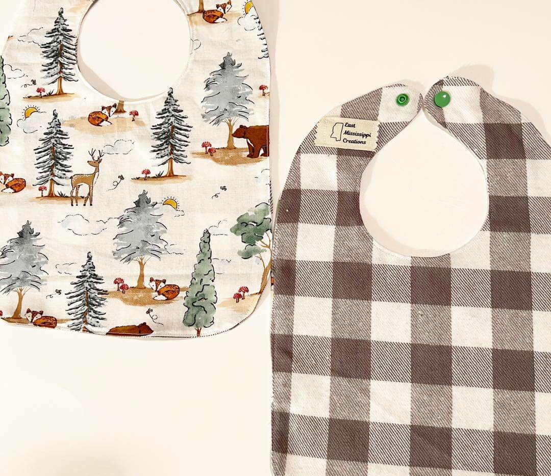 Customizable Handmade Baby Bib by East Mississippi Creations, children's boutique clothing detail photo 5