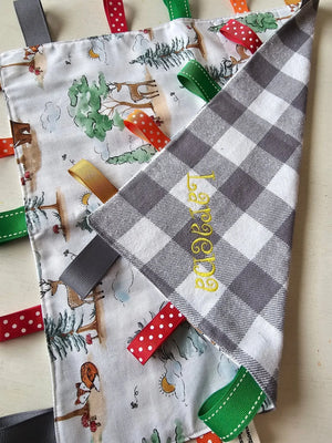 Customizable Taggy Blanket by East Mississippi Creations, children's boutique clothing detail photo 8