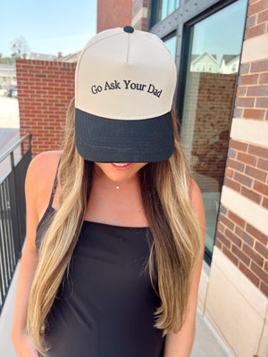Go Ask Your Dad. Vintage Trucker Hat by KenzKustomz, Southern lifestyle apparel detail photo 12