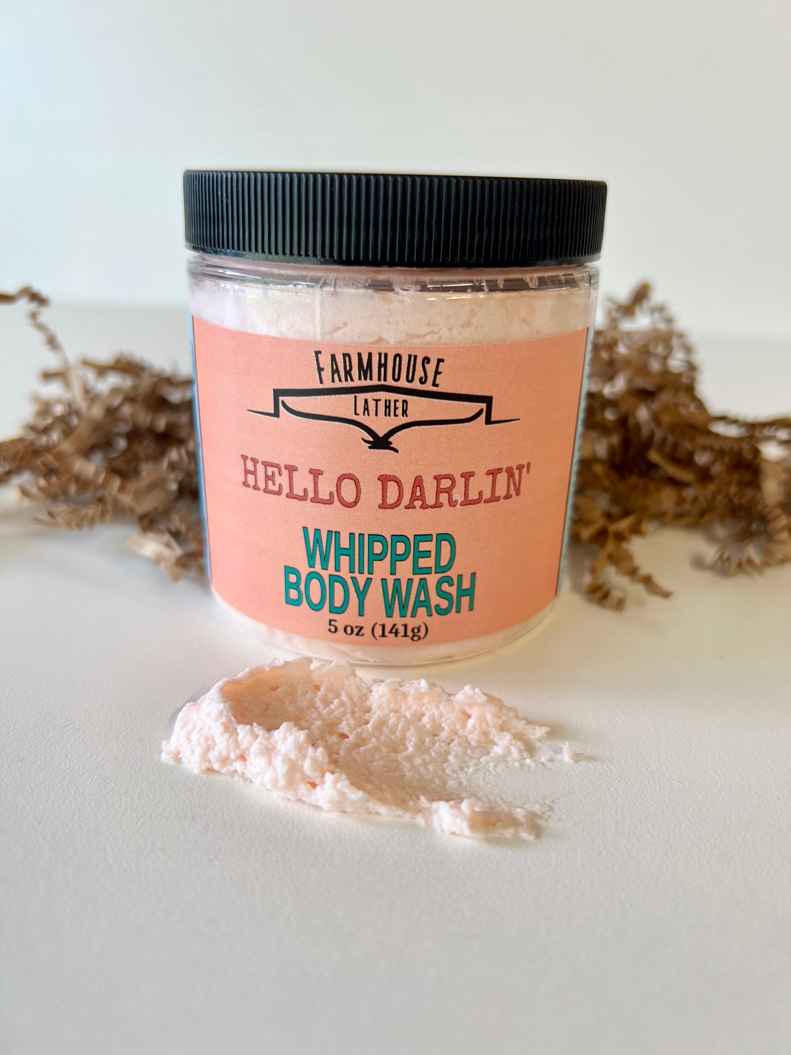 Farmhouse Lather Hello Darlin Whipped Body Wash image 1 for Southern handmade bath and body gifts