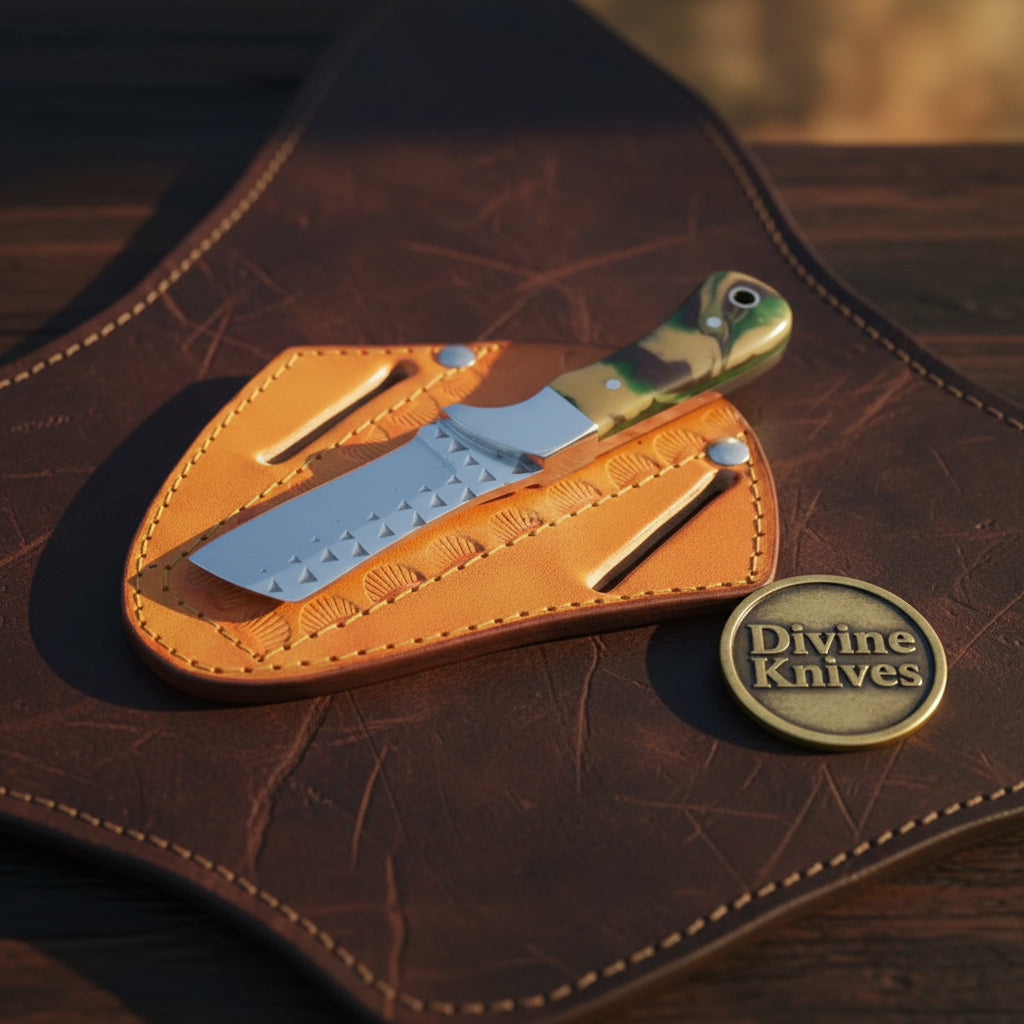 Camo Resin Rasp Bull Cutter Knife with Broad product detail, view 4
