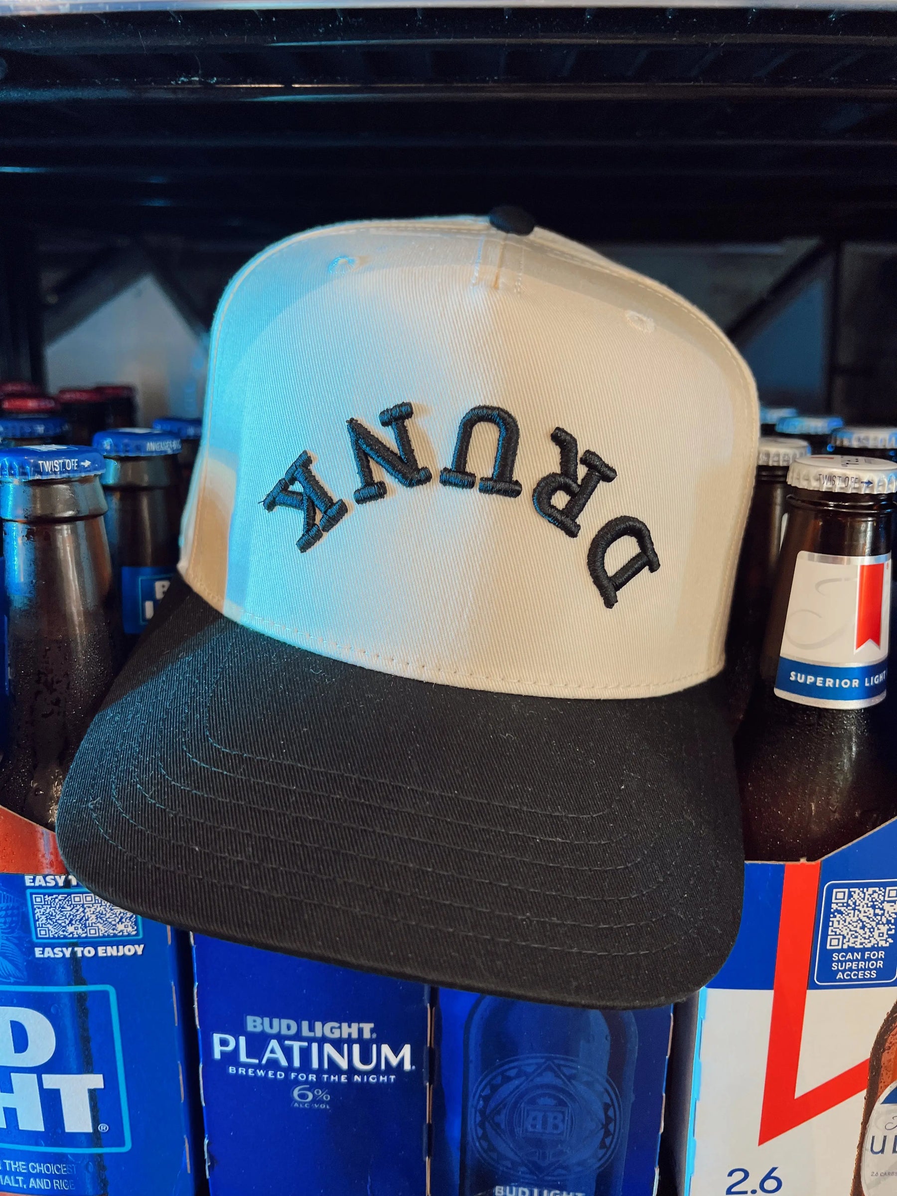 DRUNK Vintage Trucker Hat by KenzKustomz, Southern lifestyle apparel main product photo