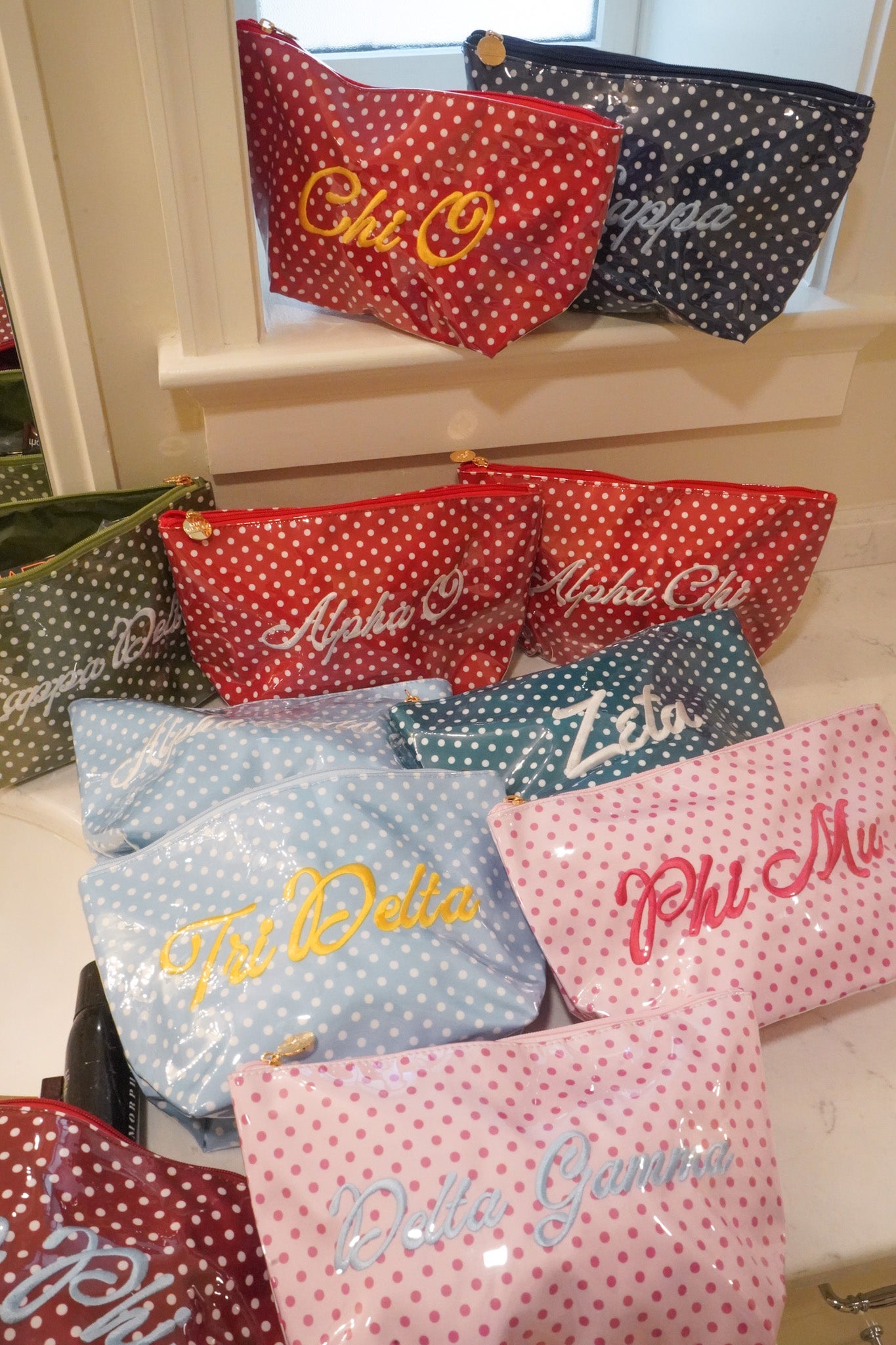 Sorority Greek Clear Coat Toiletry Bag by KenzKustomz product view 2