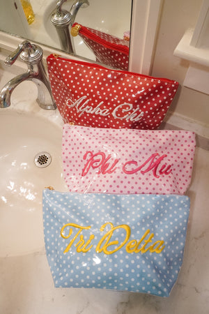 Sorority Greek Clear Coat Toiletry Bag by KenzKustomz product view 16