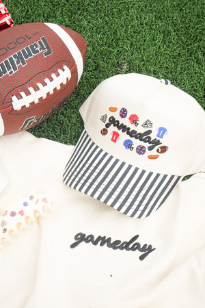 Gameday Icon Black Stripe Trucker Hat by KenzKustomz — product view 7