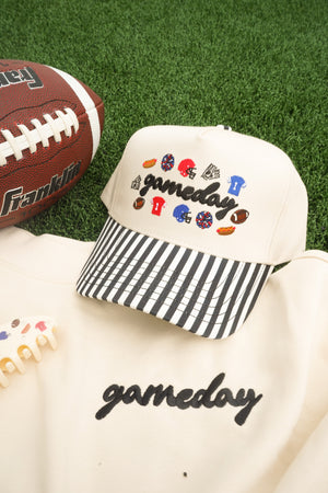 Gameday Icon Black Stripe Trucker Hat by KenzKustomz — product view 1