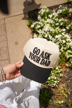 Go Ask Your Dad. Vintage Trucker Hat by KenzKustomz, Southern lifestyle apparel detail photo 13